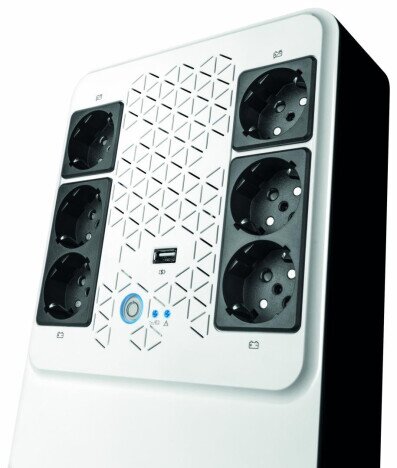 UPS Legrand MULTIPLUG 800, 800VA480W, 6x German standard sockets, USB charger, baterie 1x 12V 7.2Ah,